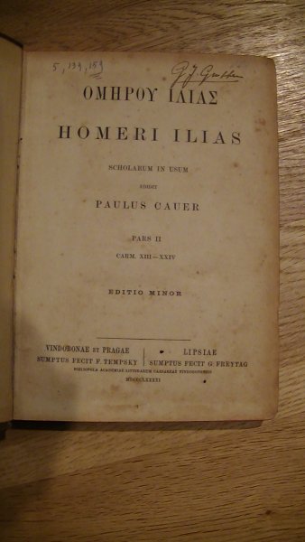 Cauer P. - Homeri ilias scholarum in usum - PARS II - M.1.80. - CARM. XIII - XXIV. -  EDITIO MINOR