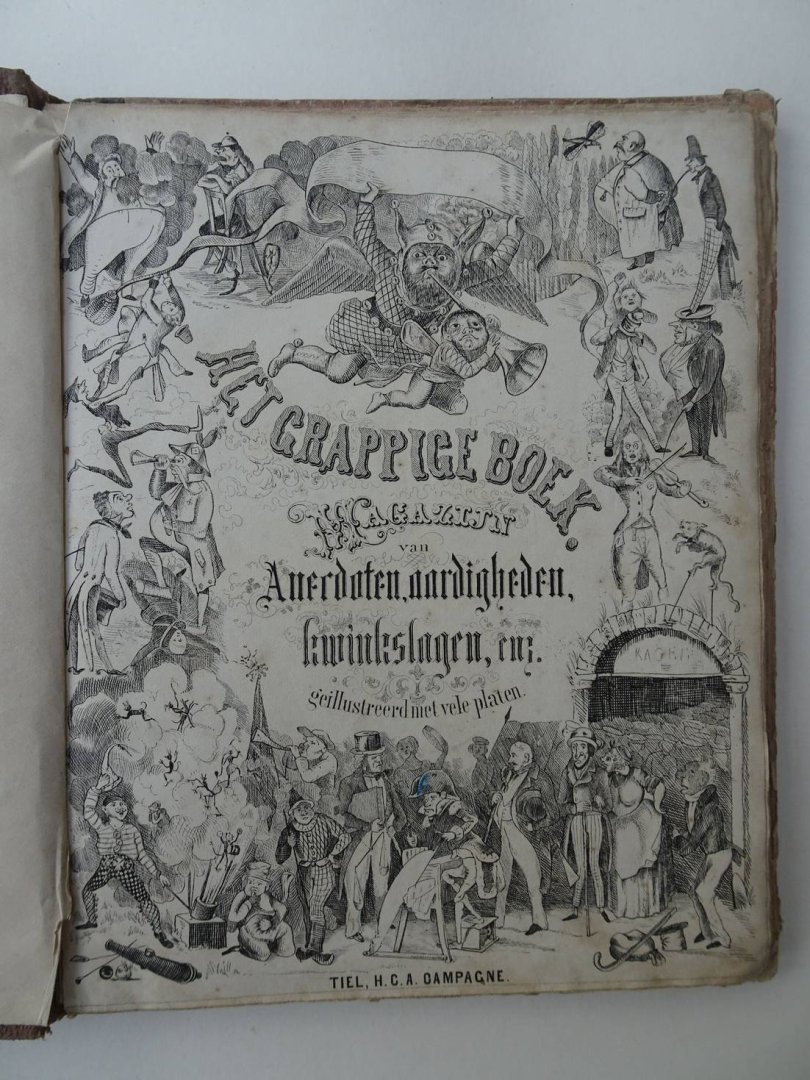 N.n.. - Het Grappige Boek. Magazijn van Anecdoten, Aardigheden, Kwinkslagen, enz. Geïllustreerd met vele platen.