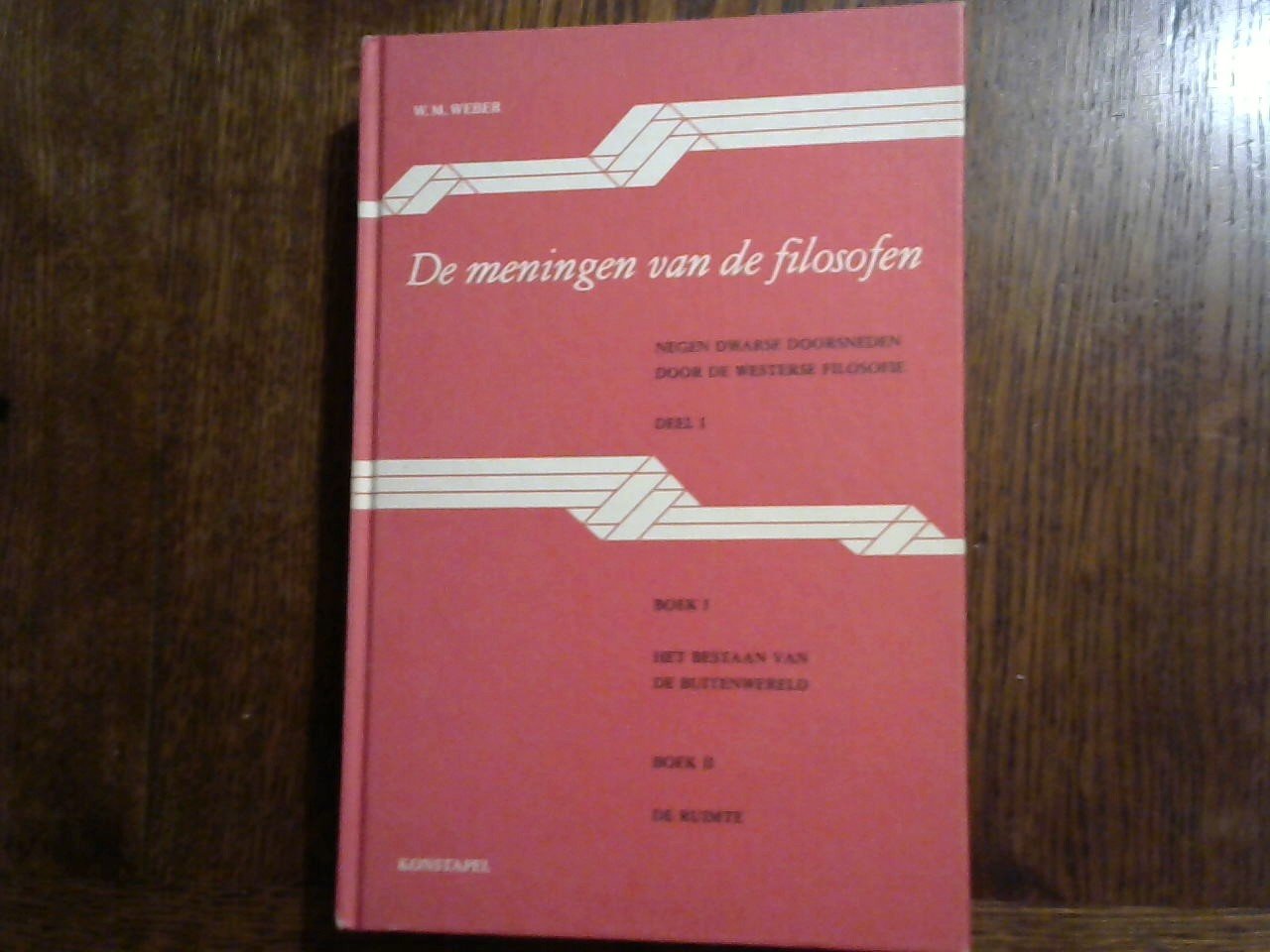 Weber W.M. - De meningen van Filosofen Negen dwarse doorsneden door de Westerse filosofie Deel I / Boek I Het bestaan van de buitenwereld Boek II De ruimte