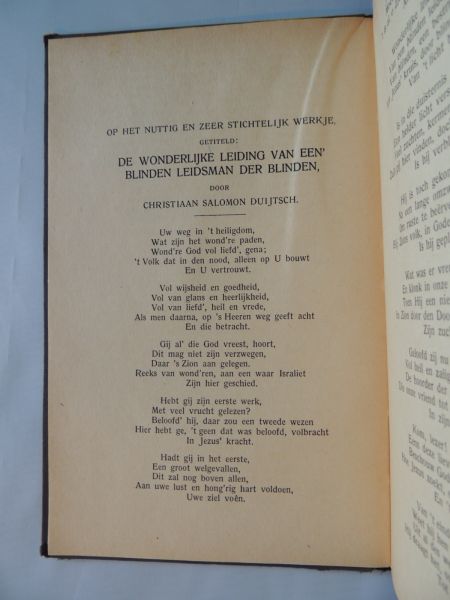 Duijtsch, Duytsch, Christiaan Salomon - De wonderlijke leiding Gods met eenen blinden leidsman der blinden op wegen en paden die hij niet kende : behelzende zijne roeping uit het Jodendom; trekking tot en overbrenging in Christus in eene zesjarige omzwerving