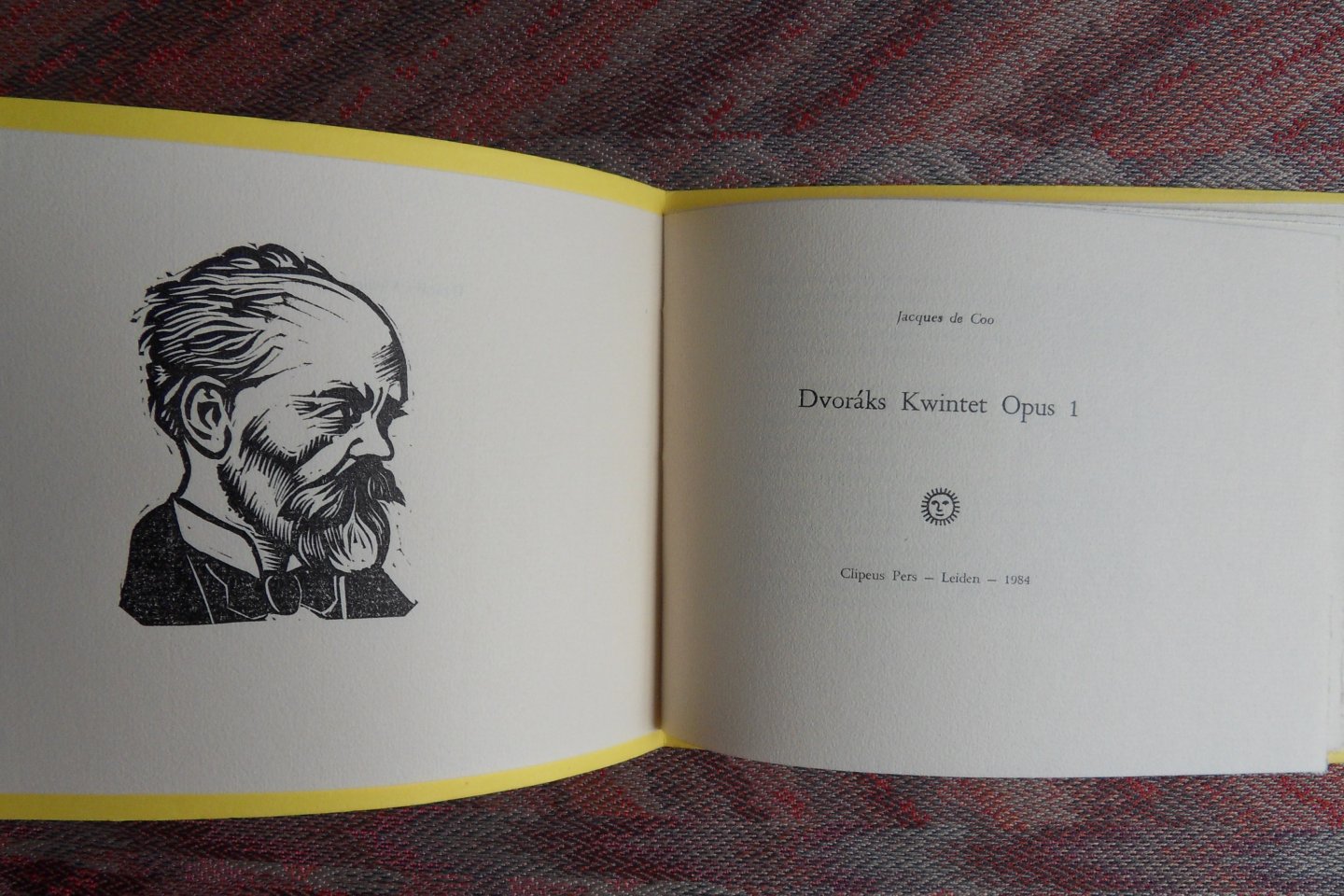 Coo, Jacques de. - Dvoraks Kwintet Opus 1. [ Beperkte bibliofiele oplage van 50 exemplaren ].