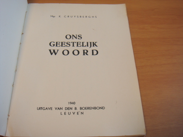 Cruysberghs - Ons Geestelijk woord