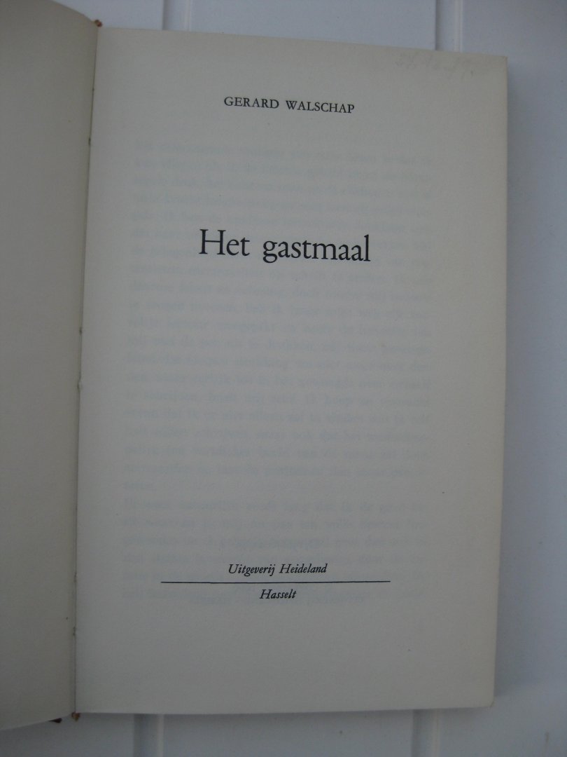 Walschap, Gerard - Het gastmaal.