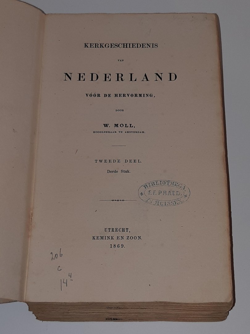 Moll, W. - SET 3 boeken: Kerkgeschiedenis van Nederland vóór de Hervorming (DEEL 2 + registers)