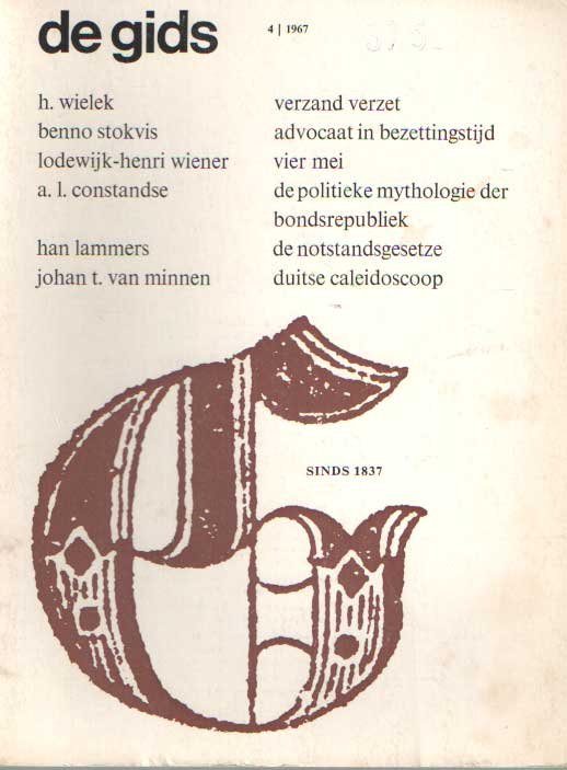 Constandse, H. Mulisch e.a. (redactie), A.L. - De Gids. Algemeen Cultureel Maandblad. Honderddertigste jaargang, 1967 no. 4