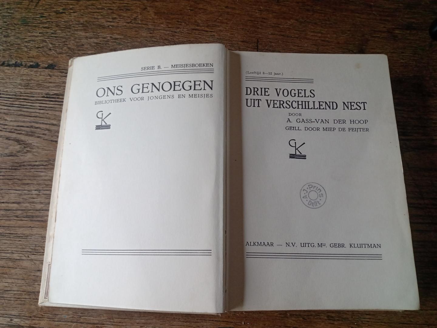 Gass-van der Hoop, A. ( ill. Miep de Feijter ) - Drie vogels uit verschillend nest