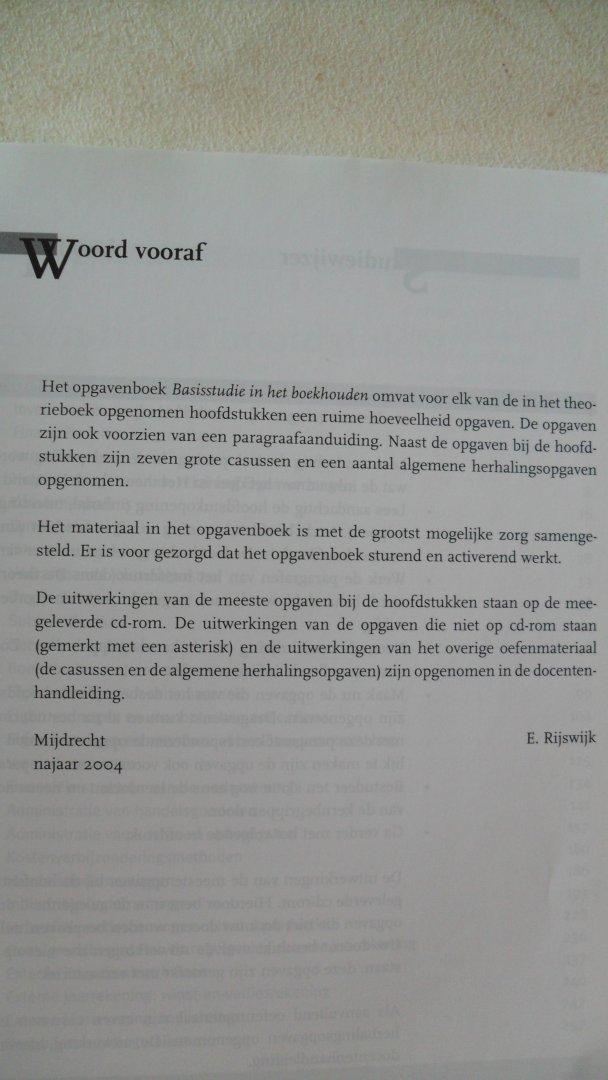 Rijswijk, E. - Basisstudie in het boekhouden Opgavenboek