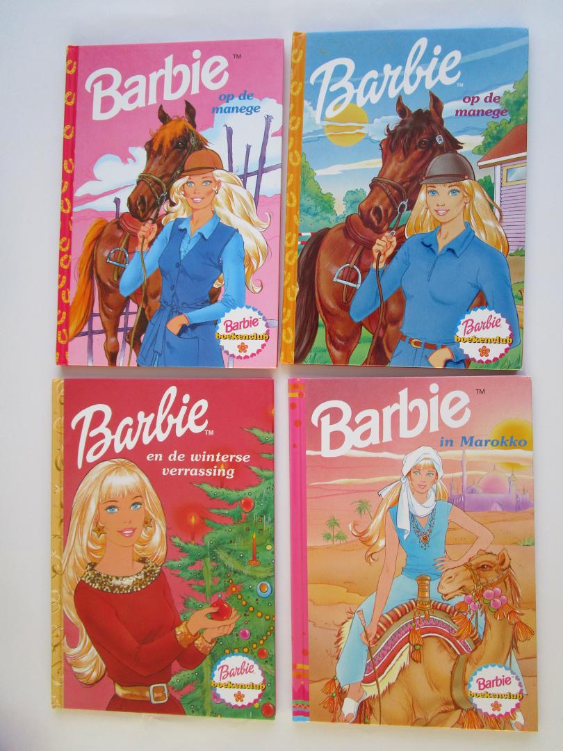 Barbie Boekenclub - (3/4) Barbie Op de manage (rose lucht); Op de manege (blauwe lucht); En de winterse verrassing; In Marokko  - zie ook andere Barbie boeken bij KollektorsItem -