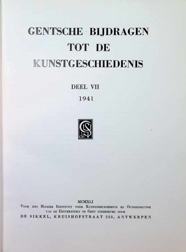  - Gentsche bijdragen tot de kunstgeschiedenis Deel VII 1941