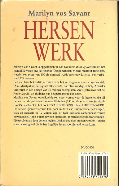 Savant vos Marilyn en Fleischer Leonore - Hersenwerk, Oefen uzelf intelligenter .. intelligentie ontwikkelen in 12 weken