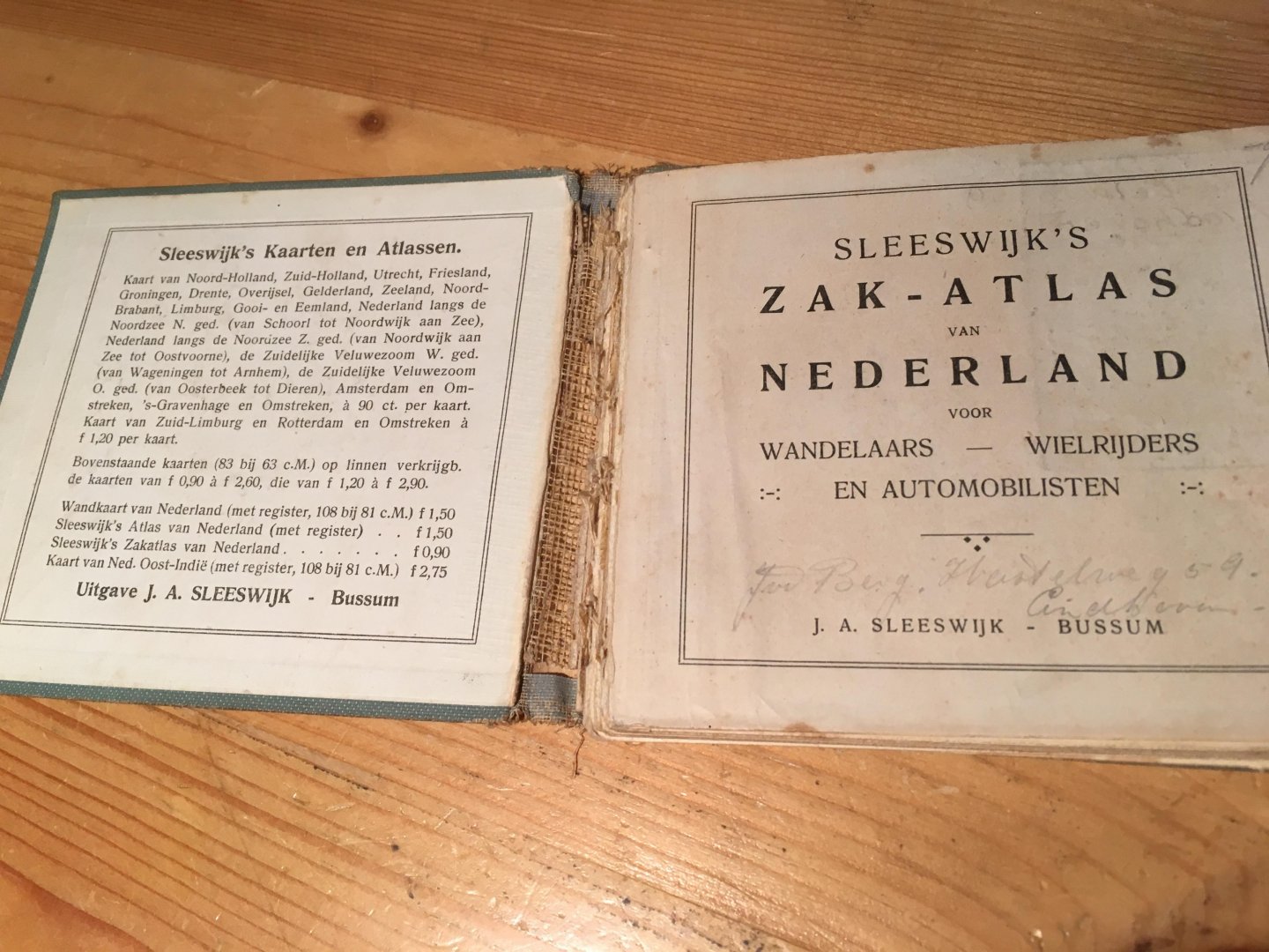 Sleeswijk - Sleeswijk's Zak-Atlas van Nederland voor Wandelaars, Wielrijders en Automobilisten