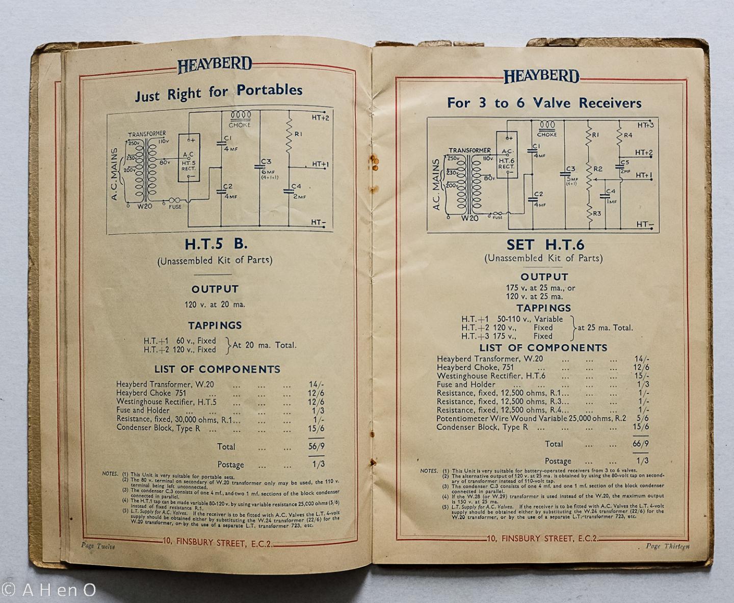  - Heayberd 1933 catalogue of Radio Mains equipment
