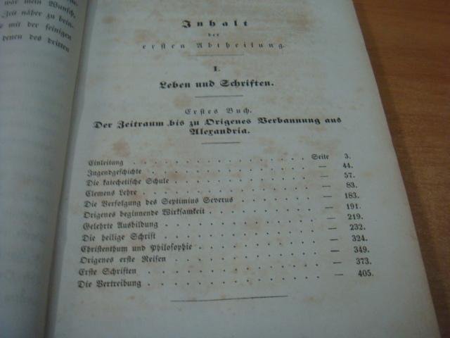 Redepenning, Ernst Rudolf - Origenes - Eine Darstellung seines Lebens und seiner Lehre