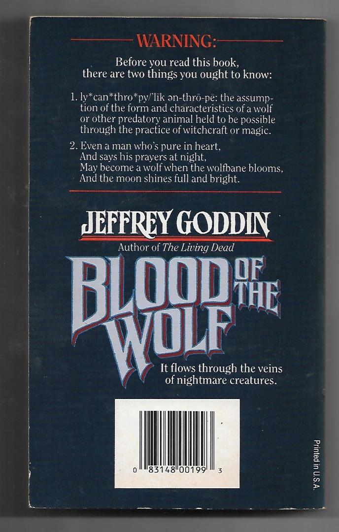 Goddin, Jeffrey - Blood of the wolf
