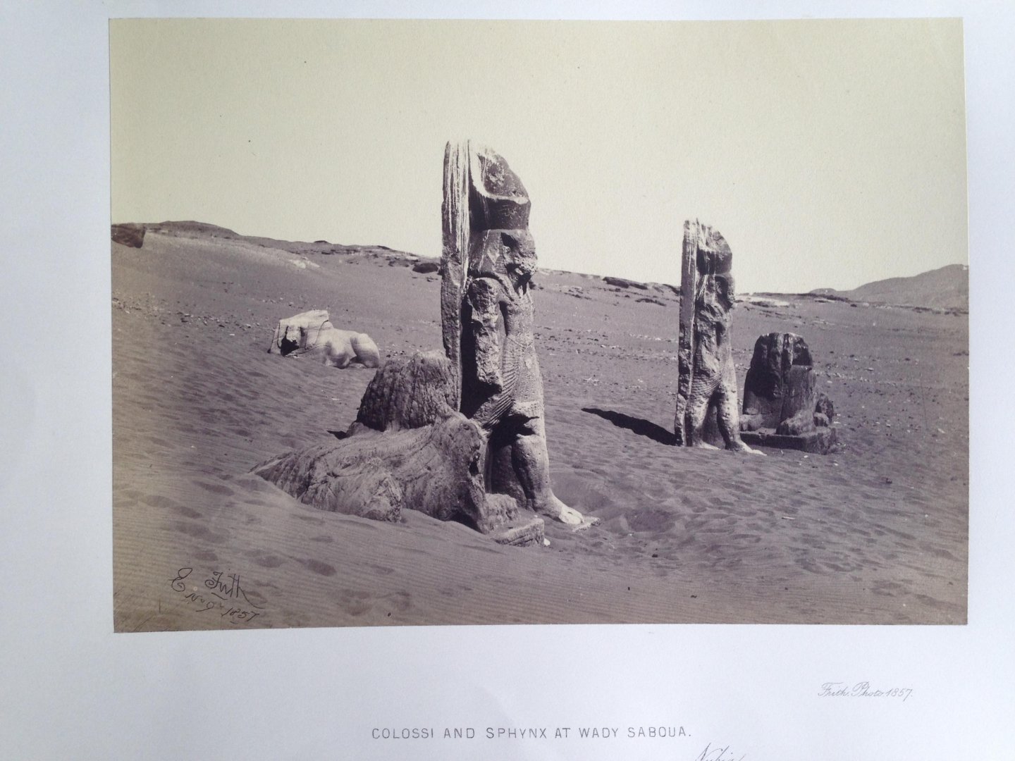 Frith, Francis - Colossi and Sphinx at Wady Sabqua, Nubia, Series Egypt and Palestine