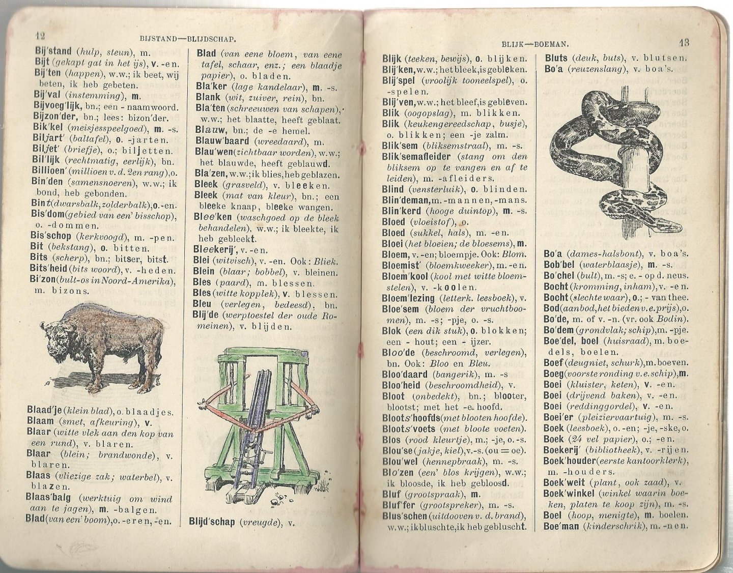 Koenen, M.J. - Geïllustreerd woordenboekje der Nederlandsche taal ten dienste van minder gevorderde leerlingen. Met 165 afbeeldingen tusschen den tekst.