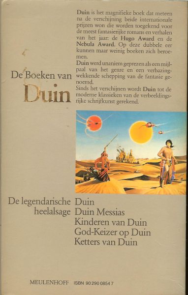 Herbert, Frank .. Vertaald uit het Engels door M.K. Stuyter SJ .. Illustratie omslag  Nico Keulens - Kinderen van Duin .. Het eerste   boek van de luisterrijke heelalsage