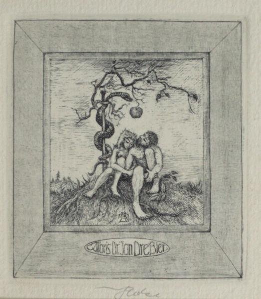 Hieke, Bernd. - Exlibris voor Dr. Jan Dreßler.