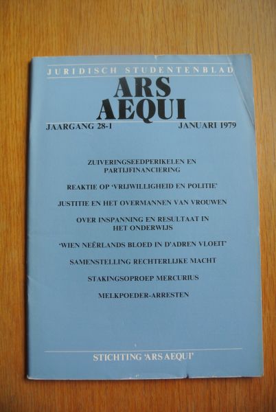 Redactie Ars Aequi - ARS AEQUI XXVIII, (1979), Juridisch studentenblad