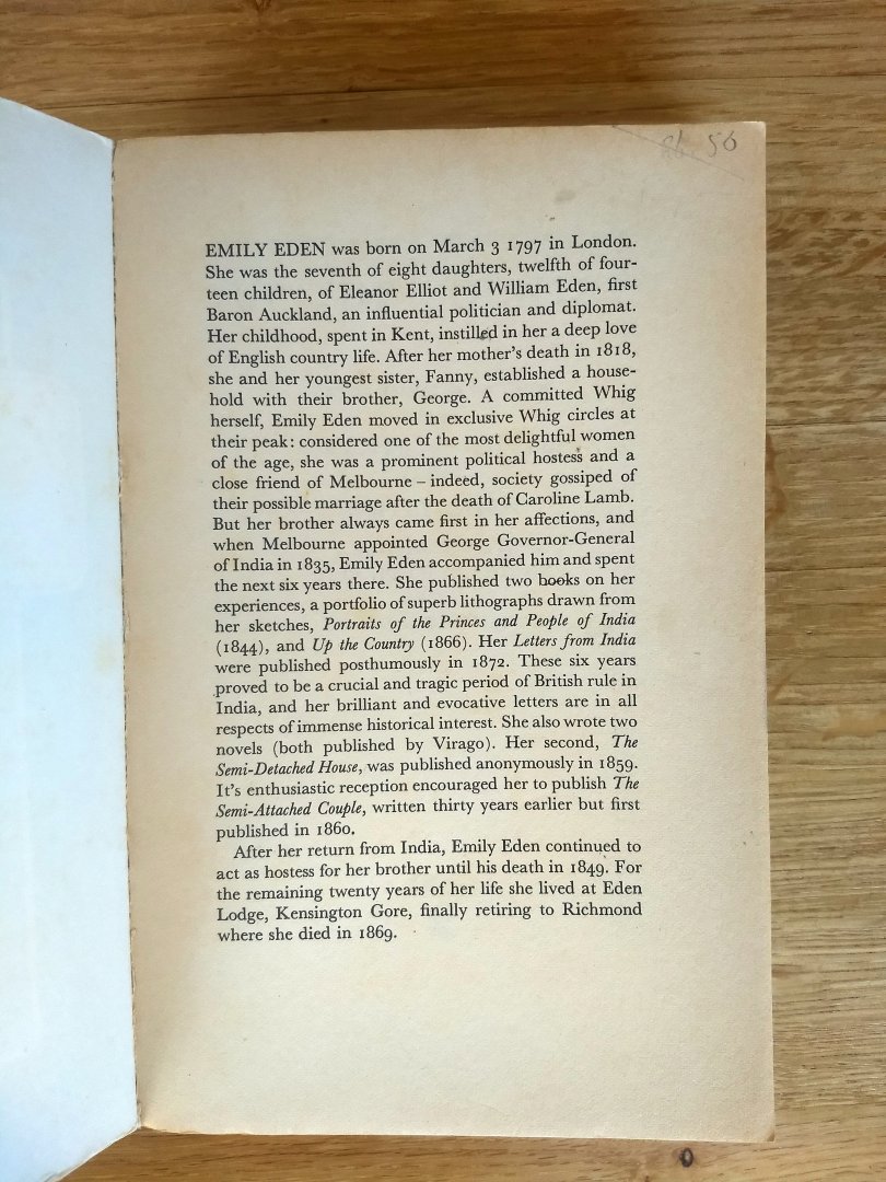 Eden, E - UP THE COUNTRY - Letters written to her sister from the upper provinces of India