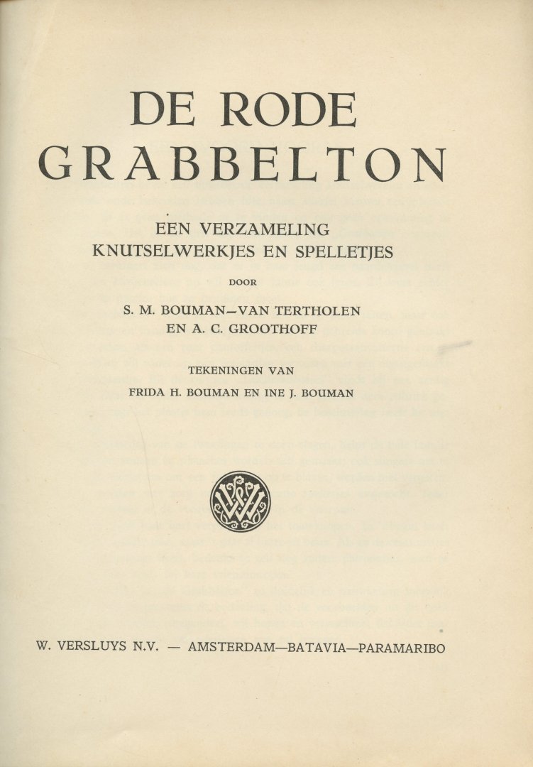Bouman-van Tertholen, S.M./ Groothoff, A.C. [ill.: Bouman, Frida H./ Bopuman, Ine J.] - De Grabbelton (De Rode Grabbelton). Een verzameling knutselwerkjes en spelletjes