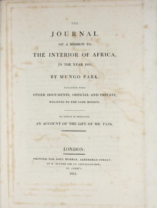 Park, Mungo - The Journal of a mission to the interior of Africa in the year 1805