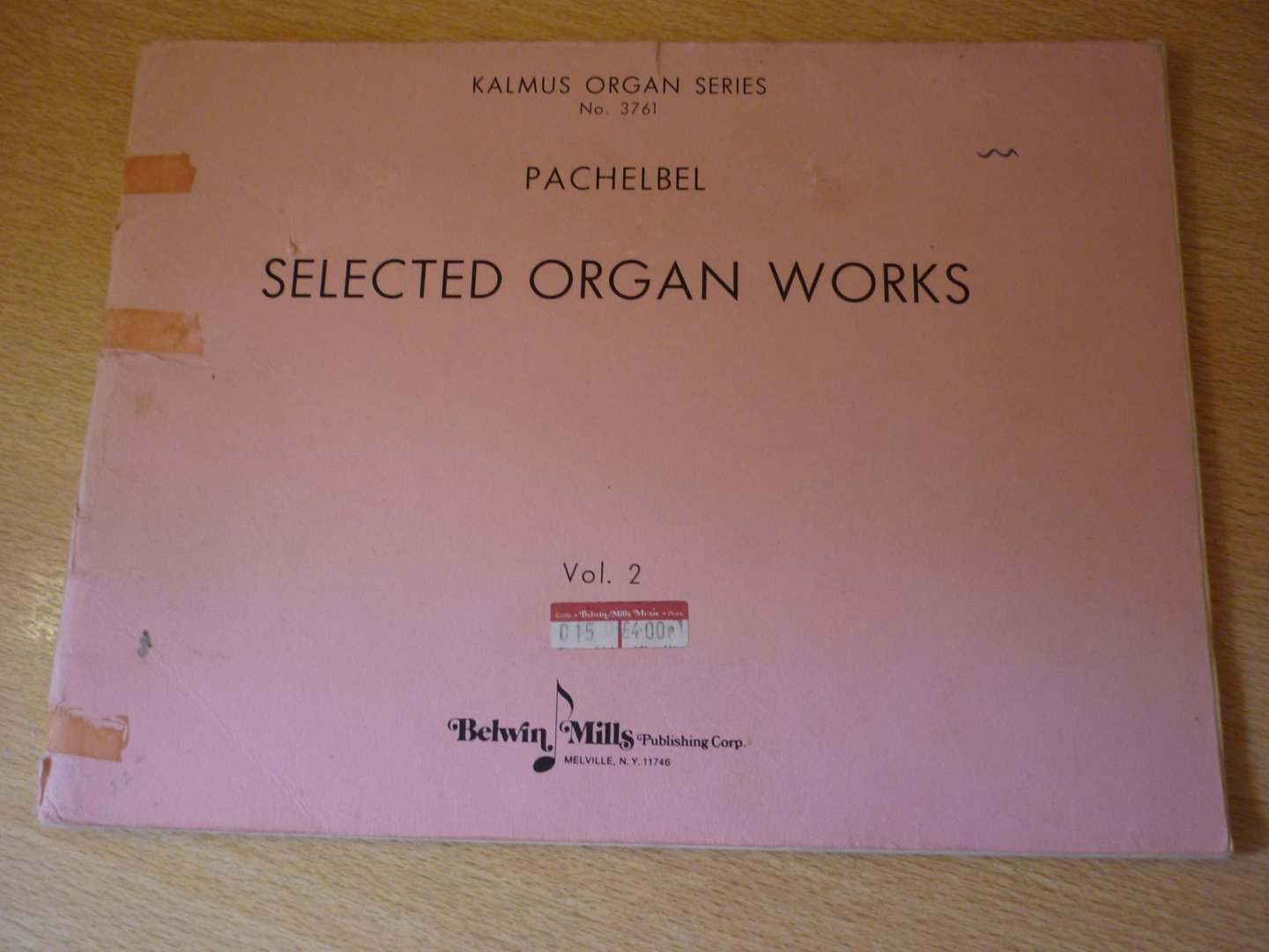 Pachelbel; J. (1653 -1706) - Selected Organ Works; Volume 2 - Kalmus Organ Series; 3761