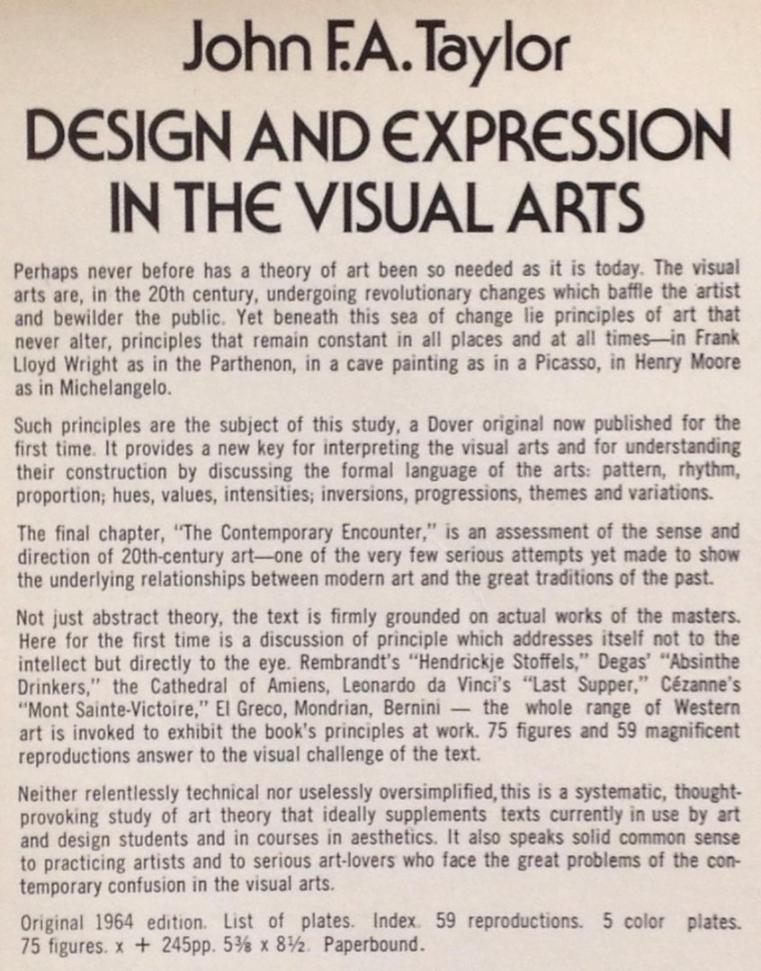 Taylor, John F.A. - Design and Expression in the Visual Arts