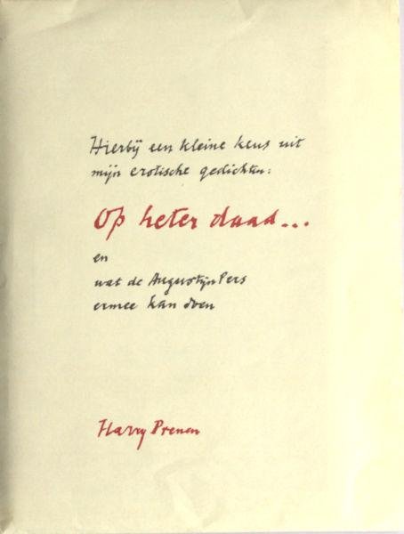 Prenen, Harry. - Op heter daad...