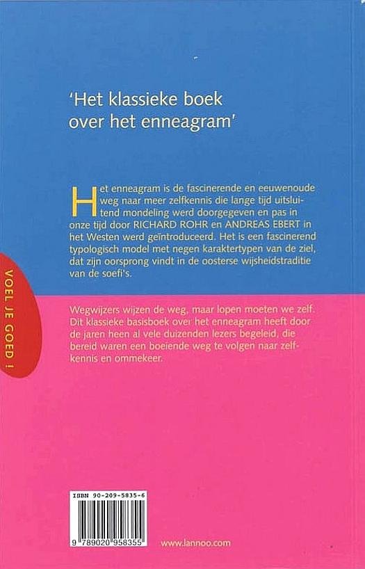 Rohr , Richard . & Andreas Ebert . [ isbn 9789020958355 ] - Het  Enneagram . ( Een weg naar zelfkennis .  )  Het enneagram, een hulpmiddel om zelfkennis te verwerven en andere mensen geestelijk te begeleiden, is al eeuwenoud. De kennis ervan werd lang uitsluitend mondeling doorgegeven en pas in onze tijd in -
