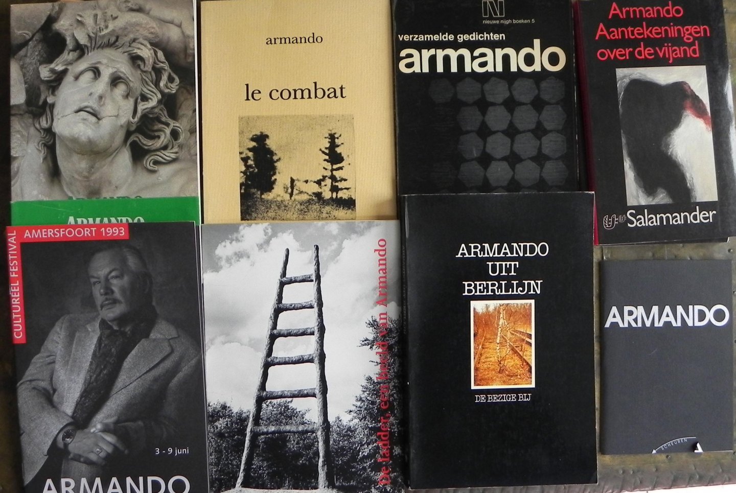 Armando 6 boeken door Armando. - 1. Le combat,2 .uit Berlijn, 3 .Krijgsgewoel, 4 .aantekeningen over de vijand, 5 .Verzamelde gedichten en 6 .de kleine verschijnselen.