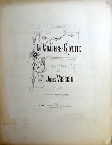 Vasseur, Jules: - La vallière-Gavotte pour piano