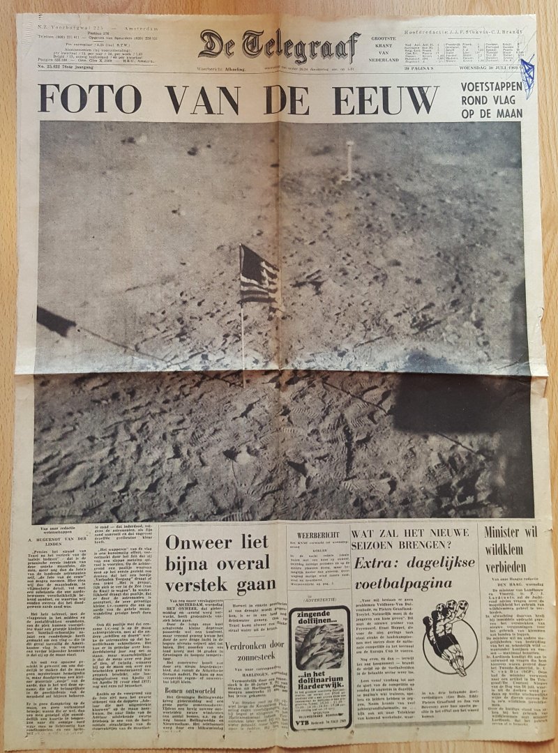  - Telegraaf-origineel, 30-07-1969  Voetstappen op de maan