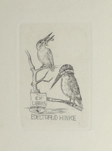 Hauke, Hans. - Exlibris voor Edeltraud Hinke.