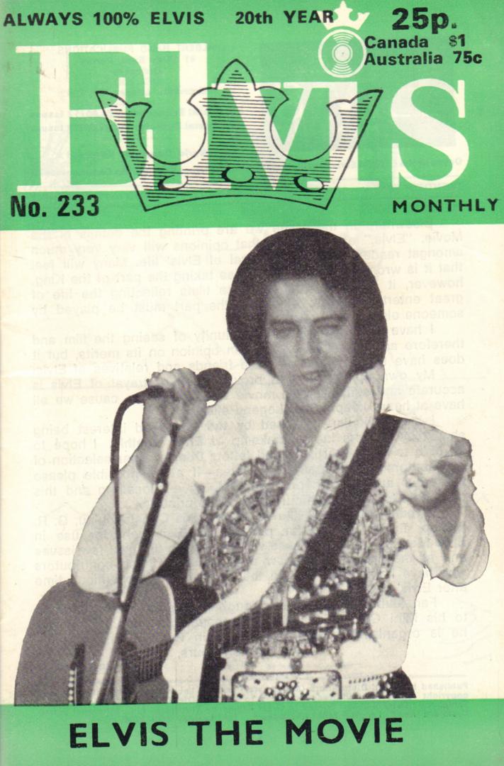 Official Elvis Presley Organisation of Great Britain & the Commonwealth - ELVIS MONTHLY 1979 No. 233,  Monthly magazine published by the Official Elvis Presley Organisation of Great Britain & the Commonwealth, formaat : 12 cm x 18 cm, geniete softcover, goede staat