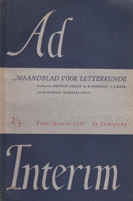 Hermans, W.F. - 'Een ontvoogding' in Ad Interim jg. 4, nr 2/3.