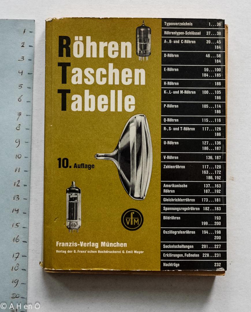 Kunze, Fritz  en Jürgen Schwandt - Röhren-Taschen-Tabelle