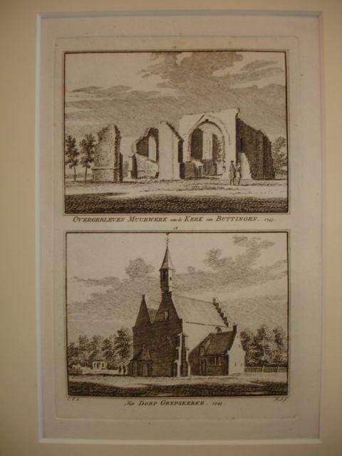 Grijpskerke. - Het Dorp Grypskerke. Overgebleven Muurwerk van de Kerk van Buttingen.