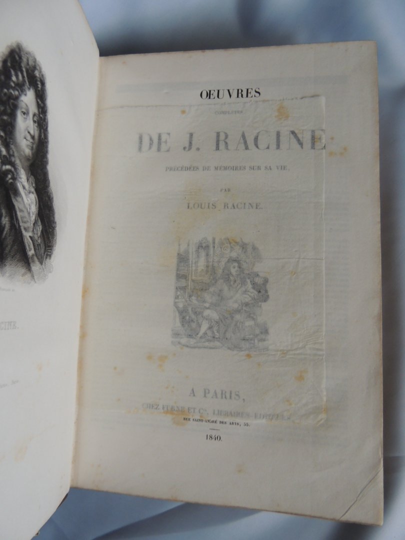 Racine Jean, Louis - Oeuvres complètes de J. Racine : précédées de mémoires sur sa vie par Louis Racine