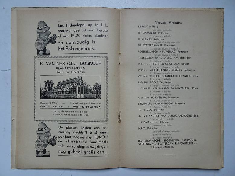 No author. - Officiëele catalogus Primavera voorjaars Bloemententoonstelling; Nenijto 9-19 april 1936, Rotterdam.