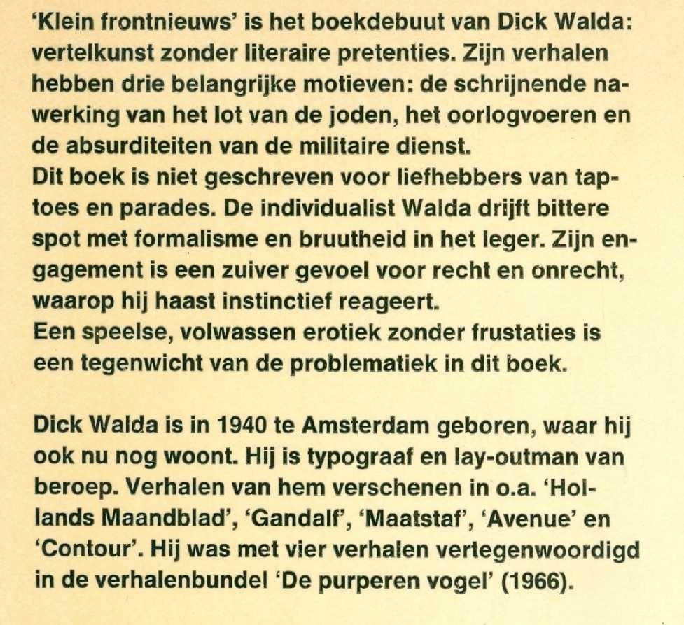 Walda, Dick - Klein frontnieuws