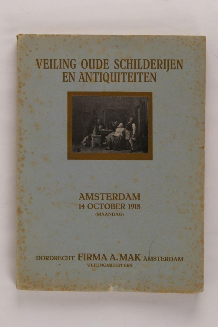 onbekend - Veiling oude schilderijen en antiquiteiten Amsterdam 14 october 1918 (4 foto's)
