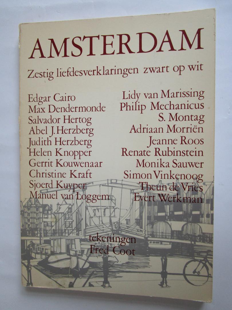 Jong, Els de (samenstelling) Coot, Fred (illustraties) - Amsterdam  - zestig liefdesverklaringen  zwart op wit -