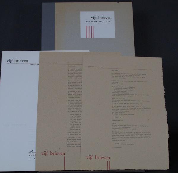 Groot, Hinderik de. - Vijf brieven.