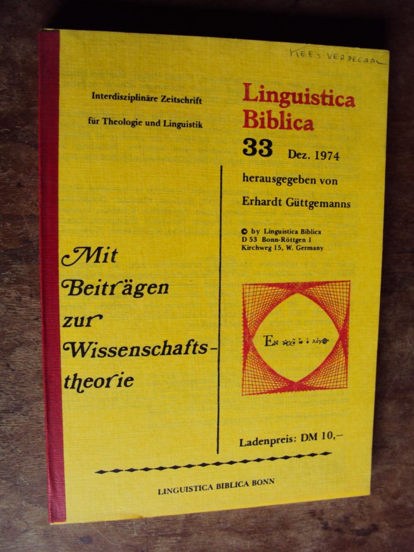 Güttgemanns, Erhardt (Hrsg.) - Linguistica Biblica 33, Dez. 1974