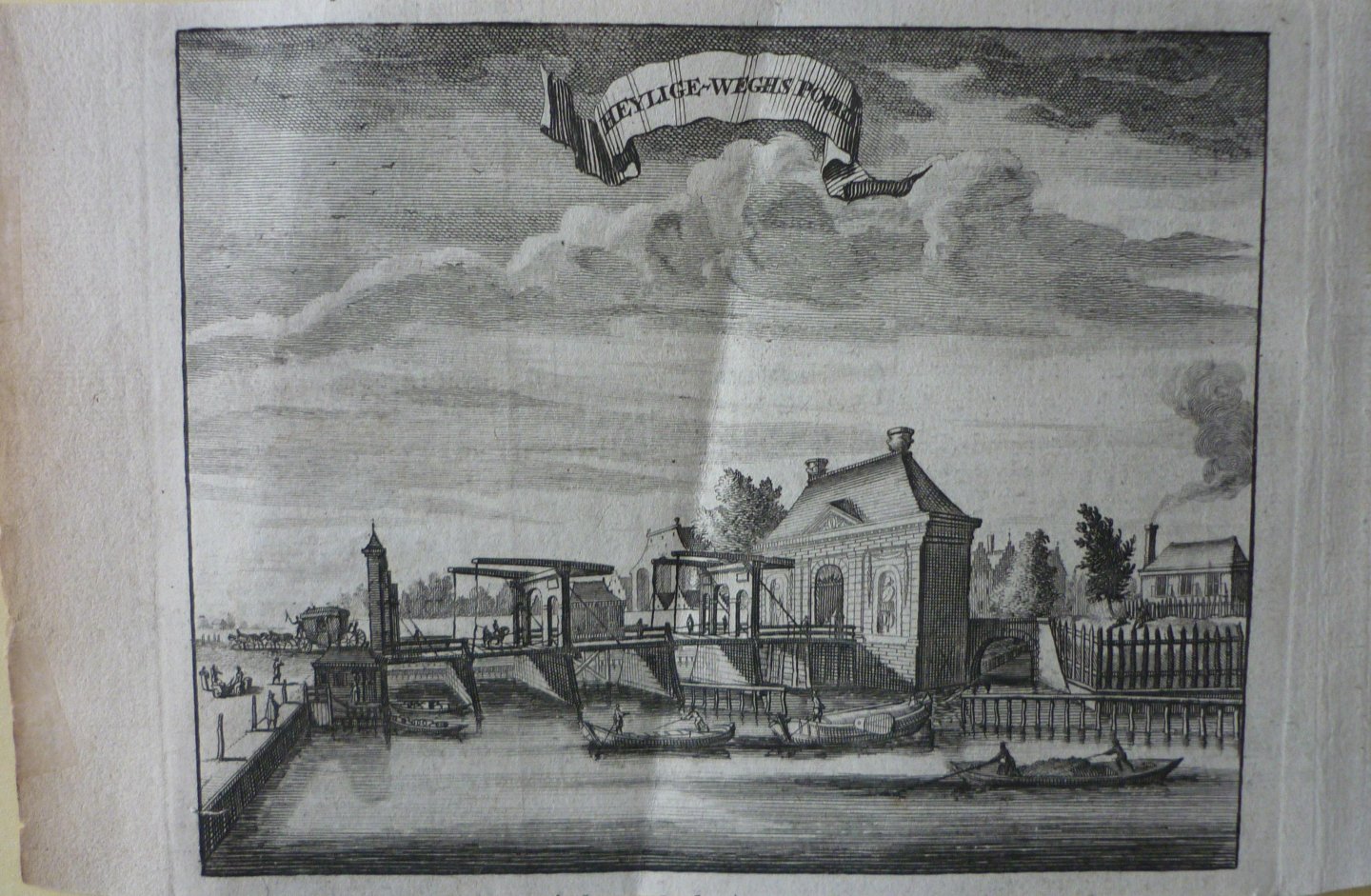 Commelin, Casparus - Heylige-Weghs Poort. Originele kopergravure.