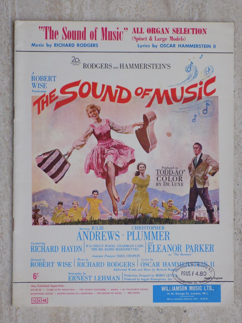 Richard Rodgers [Music by],Hammerstein II,[ Lyrics by]. - THE SOUND OF MUSIC ALL ORGAN SELECTION [Spinet & Large Models]