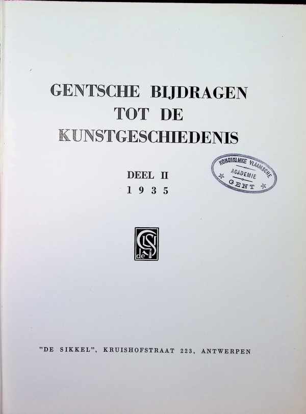  - Gentsche bijdragen tot de kunstgeschiedenis Deel II 1935