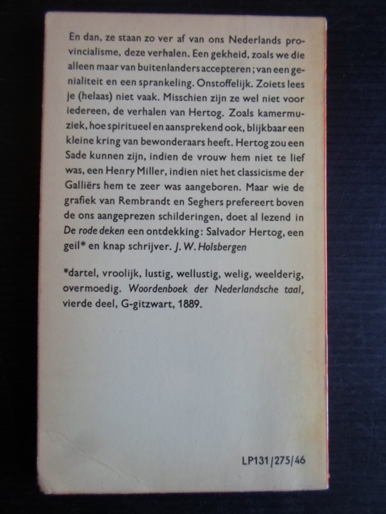 Hertog, Salvador - De rode deken