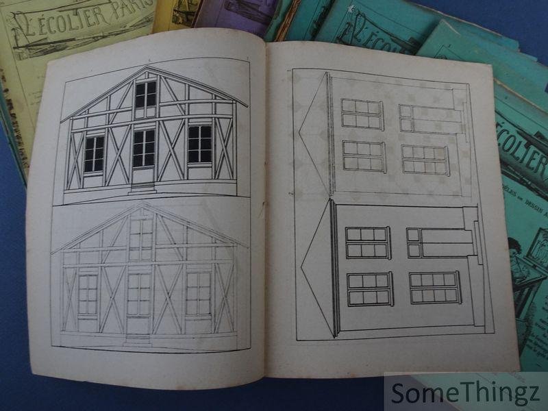 N/A. - L'école Parisien. Simples modèles de dessin avec esquisse.(lot de 38 fascicules)